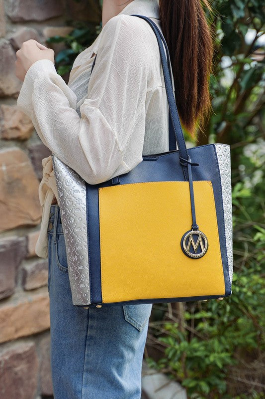 Leah Color-Block Tote Bag by Mia K - Always24