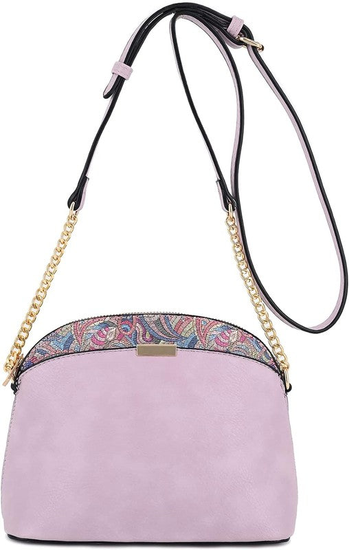 Always24 Paisley Accent Small Dome Crossbody Bag - Always24