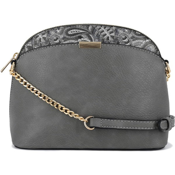 Always24 Paisley Accent Small Dome Crossbody Bag - Always24