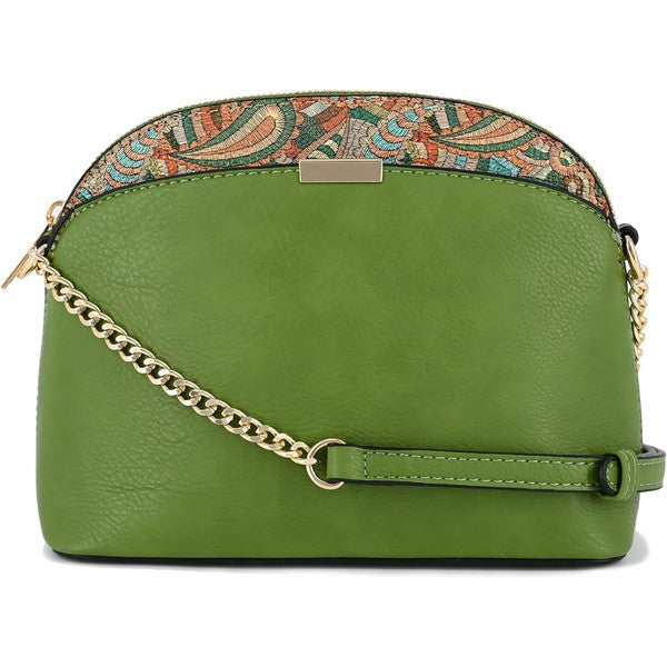 Always24 Paisley Accent Small Dome Crossbody Bag - Always24