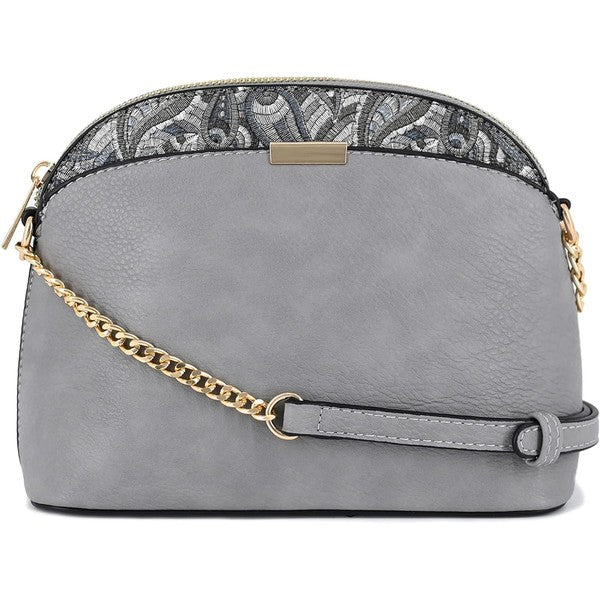 Always24 Paisley Accent Small Dome Crossbody Bag - Always24