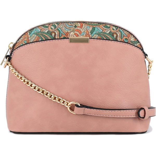 Always24 Paisley Accent Small Dome Crossbody Bag - Always24