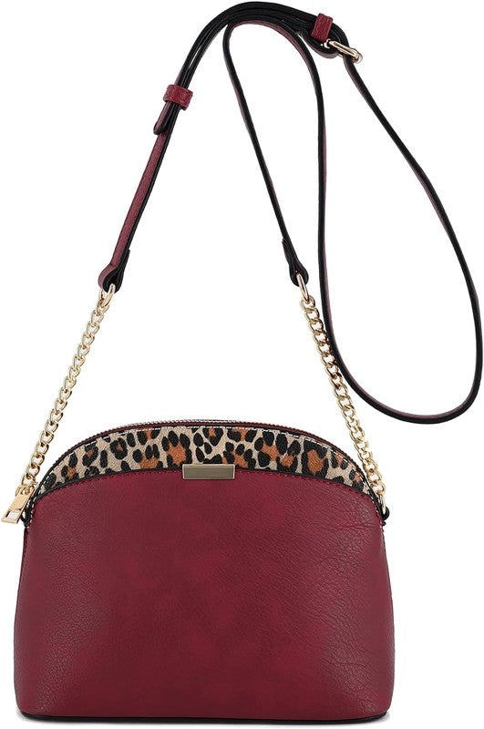 Always24 Leopard Accent Small Dome Crossbody Bag - Always24