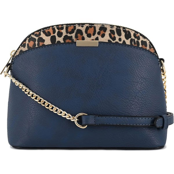 Always24 Leopard Accent Small Dome Crossbody Bag - Always24