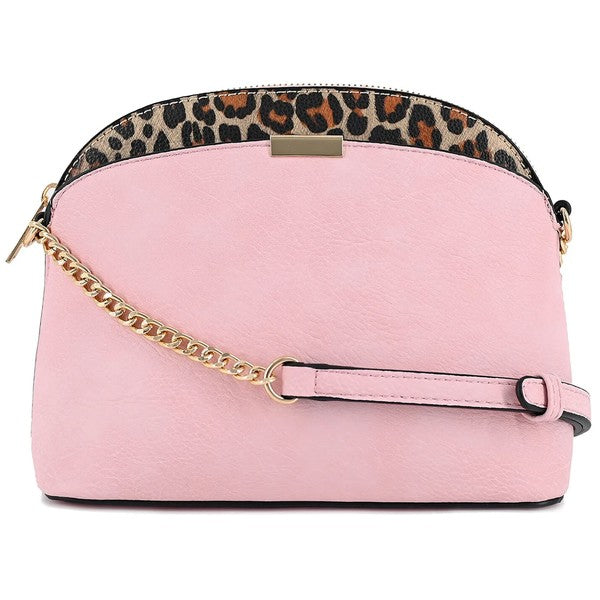Always24 Leopard Accent Small Dome Crossbody Bag - Always24