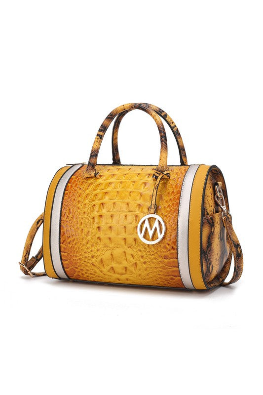 MKF Eleanor Faux Crocodile-Embossed Satchel by Mia - Always24