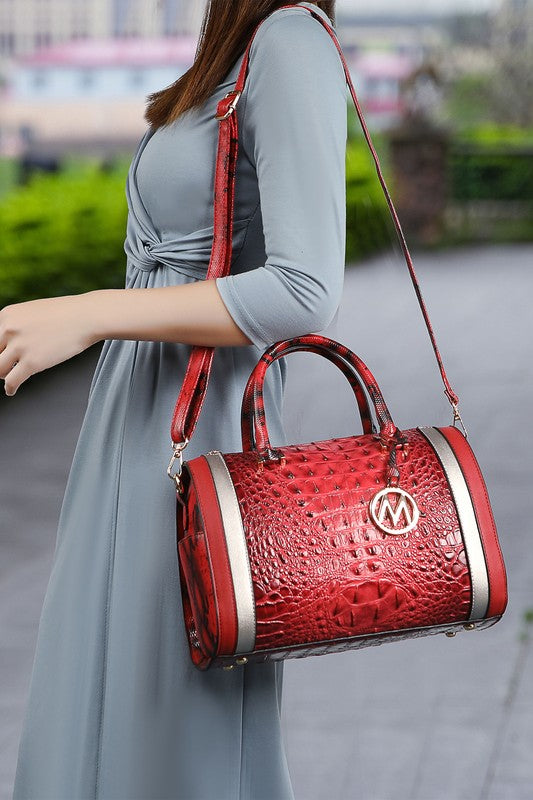 MKF Eleanor Faux Crocodile-Embossed Satchel by Mia - Always24