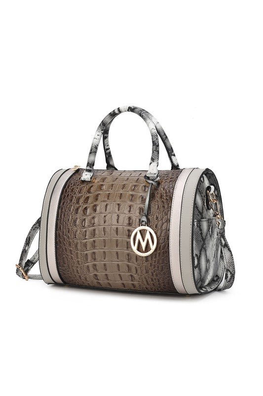 MKF Eleanor Faux Crocodile-Embossed Satchel by Mia - Always24