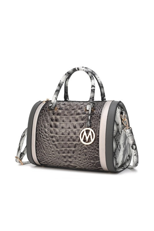 MKF Eleanor Faux Crocodile-Embossed Satchel by Mia - Always24