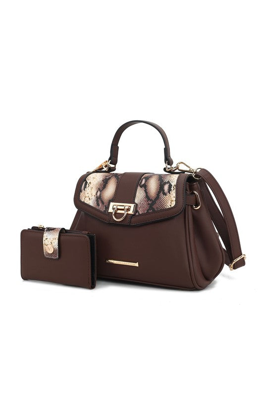 MKF Geny Faux-Snake Shoulder Bag with Wallet Mia K - Always24