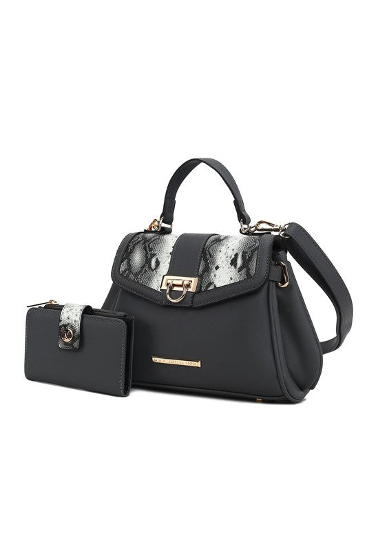 MKF Geny Faux-Snake Shoulder Bag with Wallet Mia K - Always24