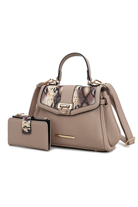 MKF Geny Faux-Snake Shoulder Bag with Wallet Mia K - Always24