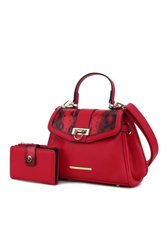 MKF Geny Faux-Snake Shoulder Bag with Wallet Mia K - Always24