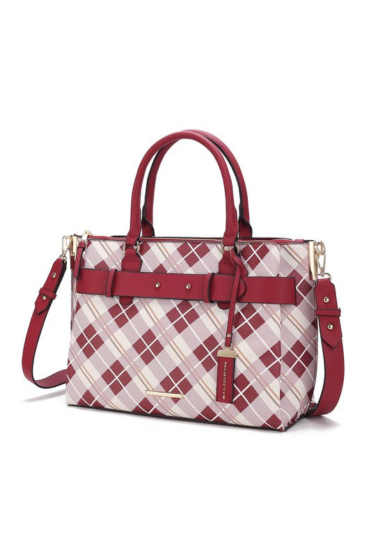 MKF Collection Vivian Plaid Satchel Bag by Mia K - Always24