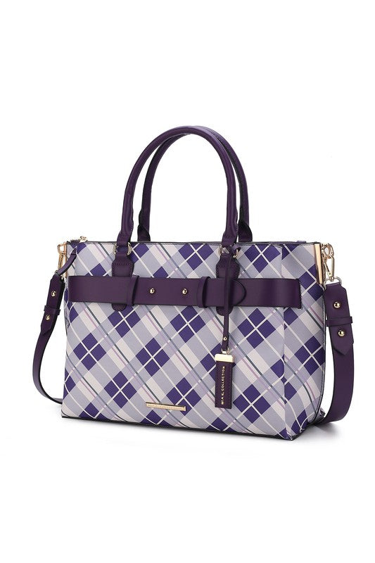 MKF Collection Vivian Plaid Satchel Bag by Mia K - Always24