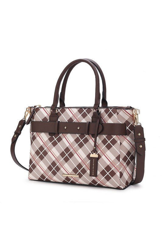 MKF Collection Vivian Plaid Satchel Bag by Mia K - Always24