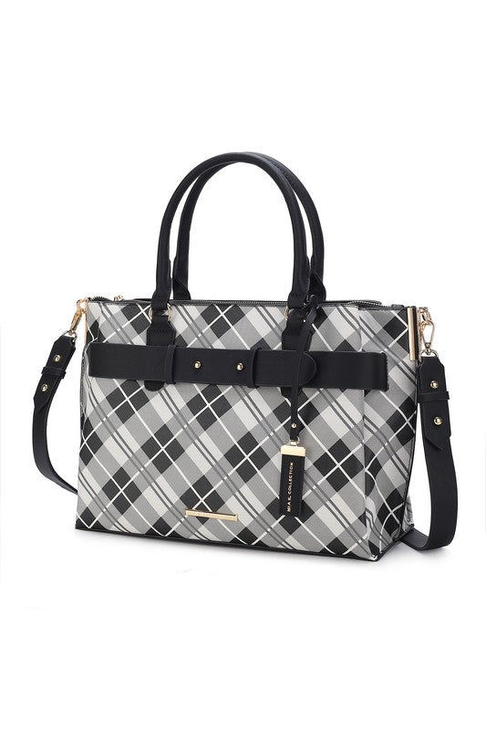 MKF Collection Vivian Plaid Satchel Bag by Mia K - Always24