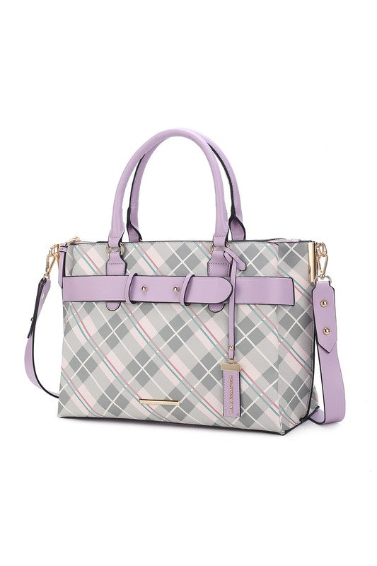 MKF Collection Vivian Plaid Satchel Bag by Mia K - Always24