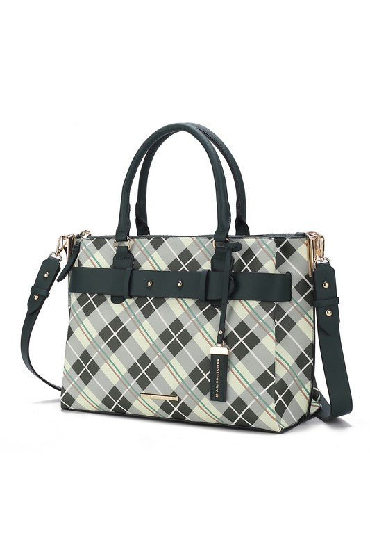 MKF Collection Vivian Plaid Satchel Bag by Mia K - Always24