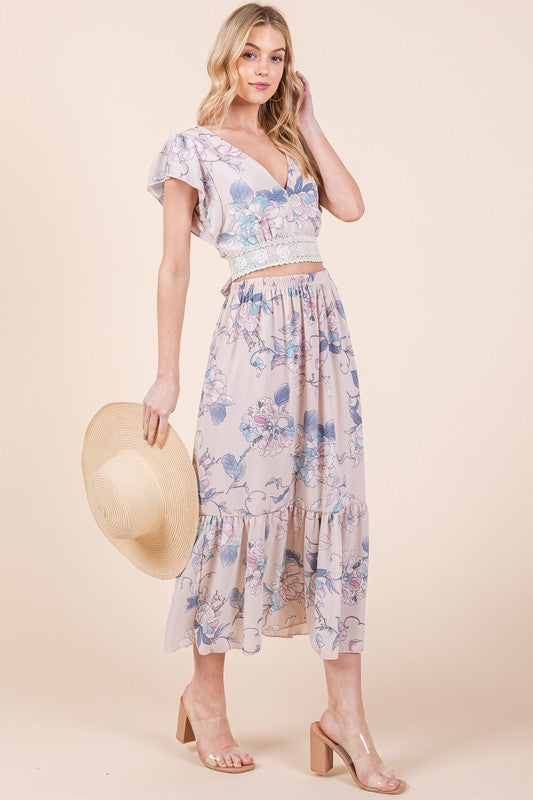 Always24 Floral Print Skirt Set - Always24