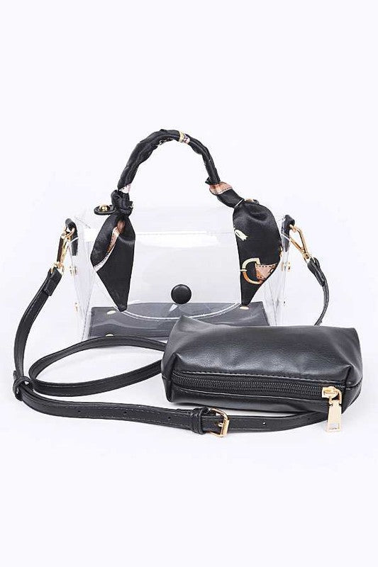 Transparent Scarf Wrap Handle Stadium Bag - Always24