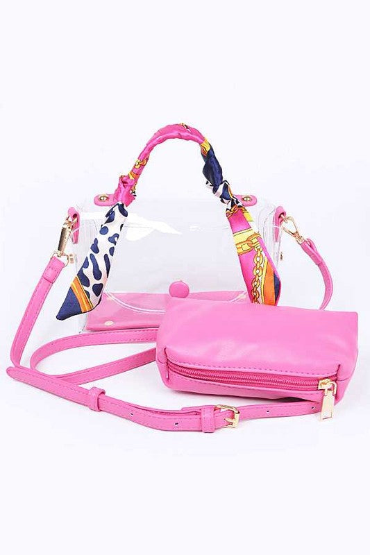 Transparent Scarf Wrap Handle Stadium Bag - Always24