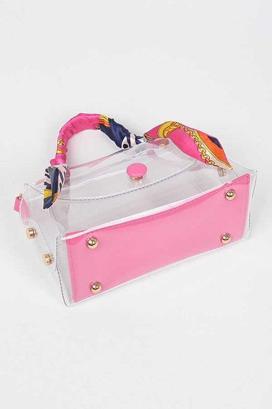 Transparent Scarf Wrap Handle Stadium Bag - Always24