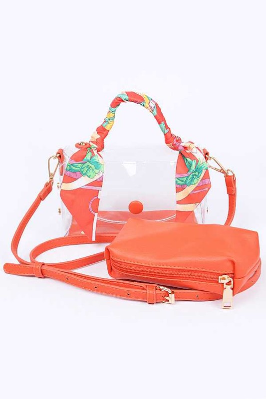 Transparent Scarf Wrap Handle Stadium Bag - Always24