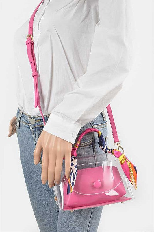 Transparent Scarf Wrap Handle Stadium Bag - Always24