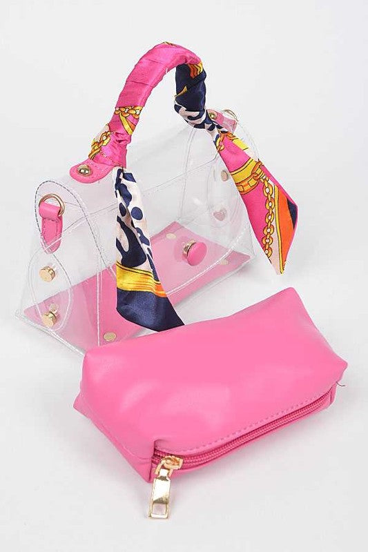 Transparent Scarf Wrap Handle Stadium Bag - Always24