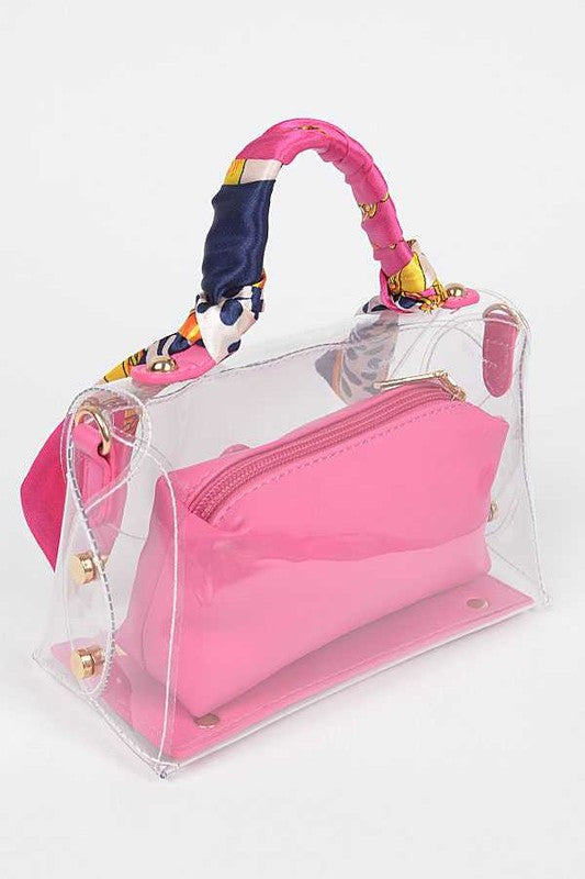 Transparent Scarf Wrap Handle Stadium Bag - Always24