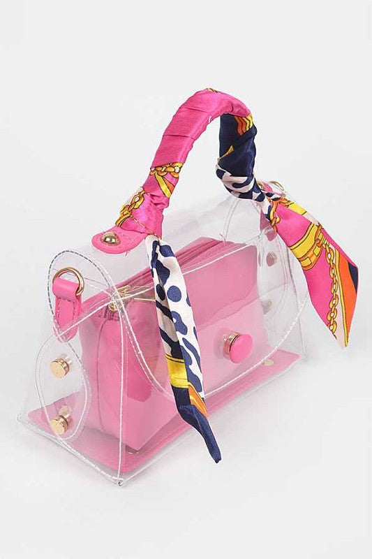 Transparent Scarf Wrap Handle Stadium Bag - Always24