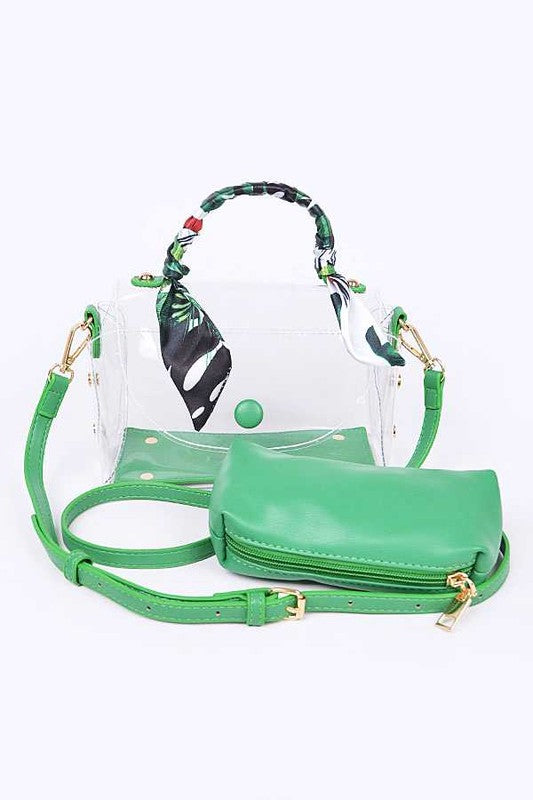 Transparent Scarf Wrap Handle Stadium Bag - Always24