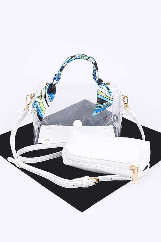 Transparent Scarf Wrap Handle Stadium Bag - Always24