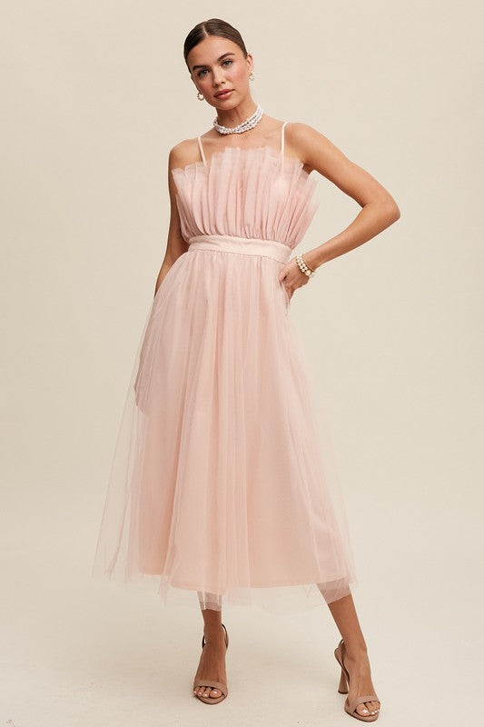 Always24 Frill Tulle Maxi Dress