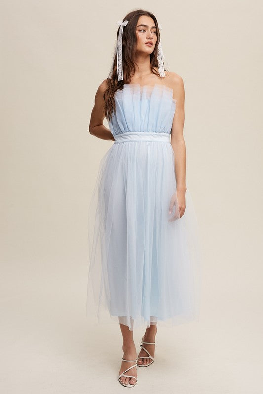 Always24 Frill Tulle Maxi Dress