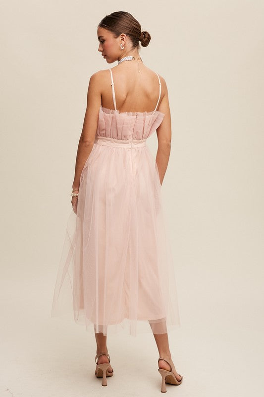 Always24 Frill Tulle Maxi Dress