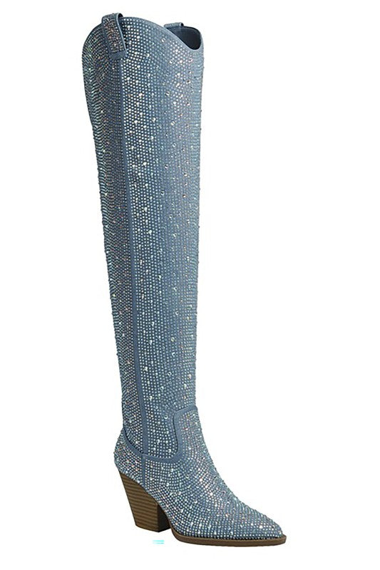 Always24 KNEE,RHINESTONE,WESTERN BOOTS - Always24