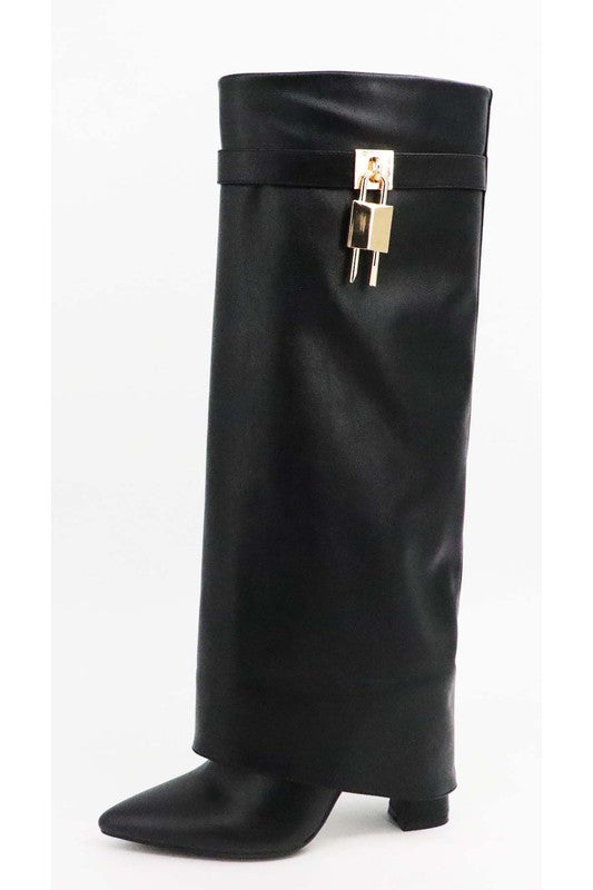 ZENON-31-FOLD OVER, KNEE HIGH BOOTS - Always24